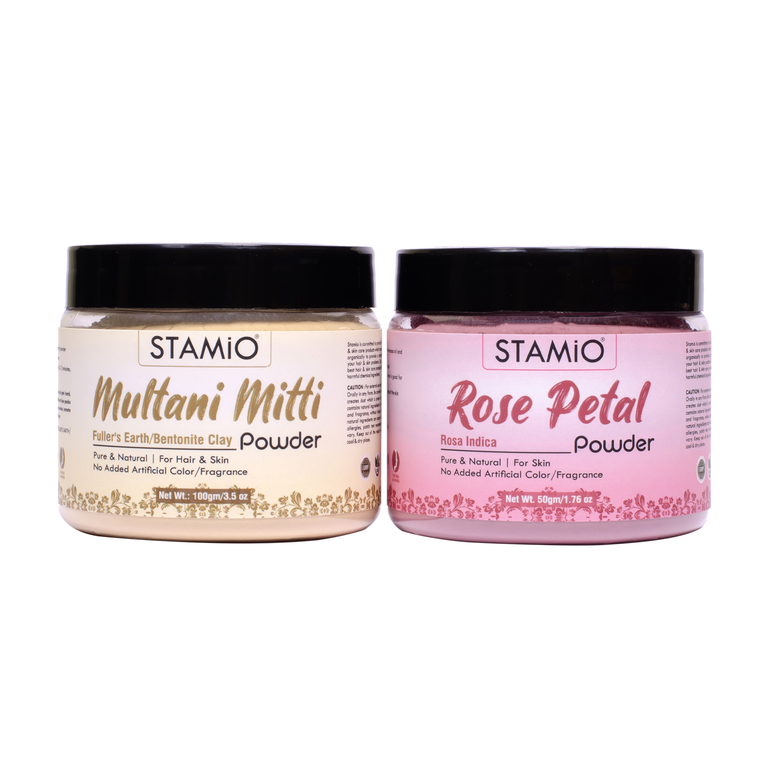 Multani Mitti and Rose Petal Powder Combo - STAMIO